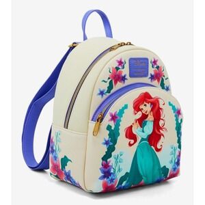 NEW! Loungefly Disney The Little Mermaid Ariel Sea Flowers‎ Floral Backpack